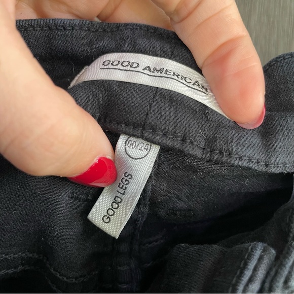 Good American Black Denim Good Legs Jeans Skinny 00 24 - Picture 8 of 13